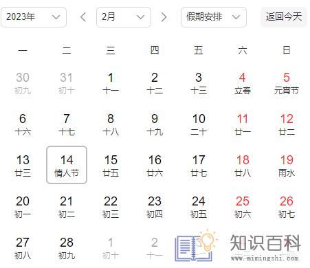 2023年情人节是农历的哪一天2